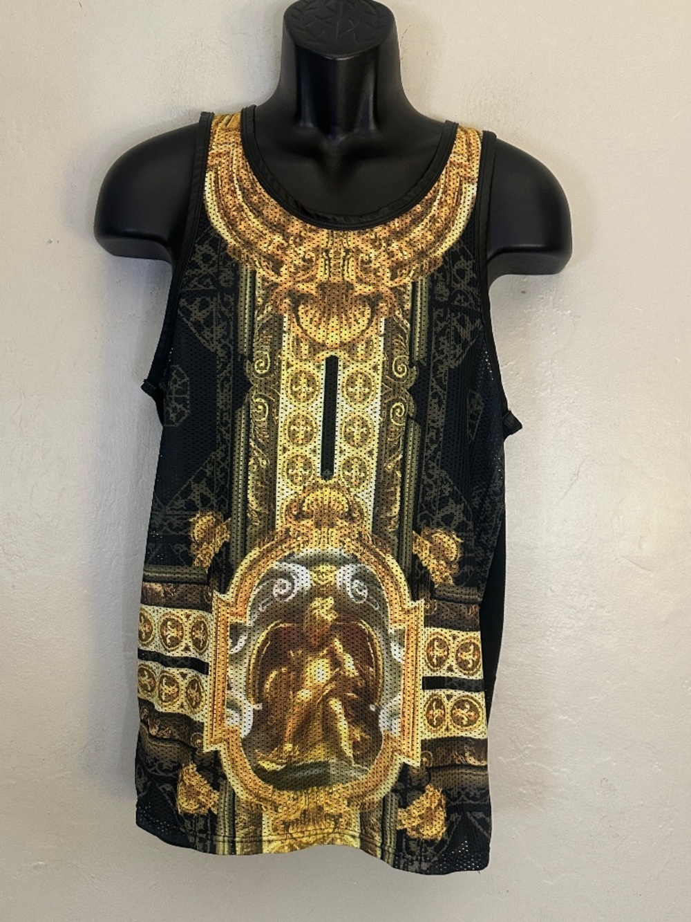 Sicosis Vegan Leather Trim Baroque Tank Top Small Gently worn 100% polyester